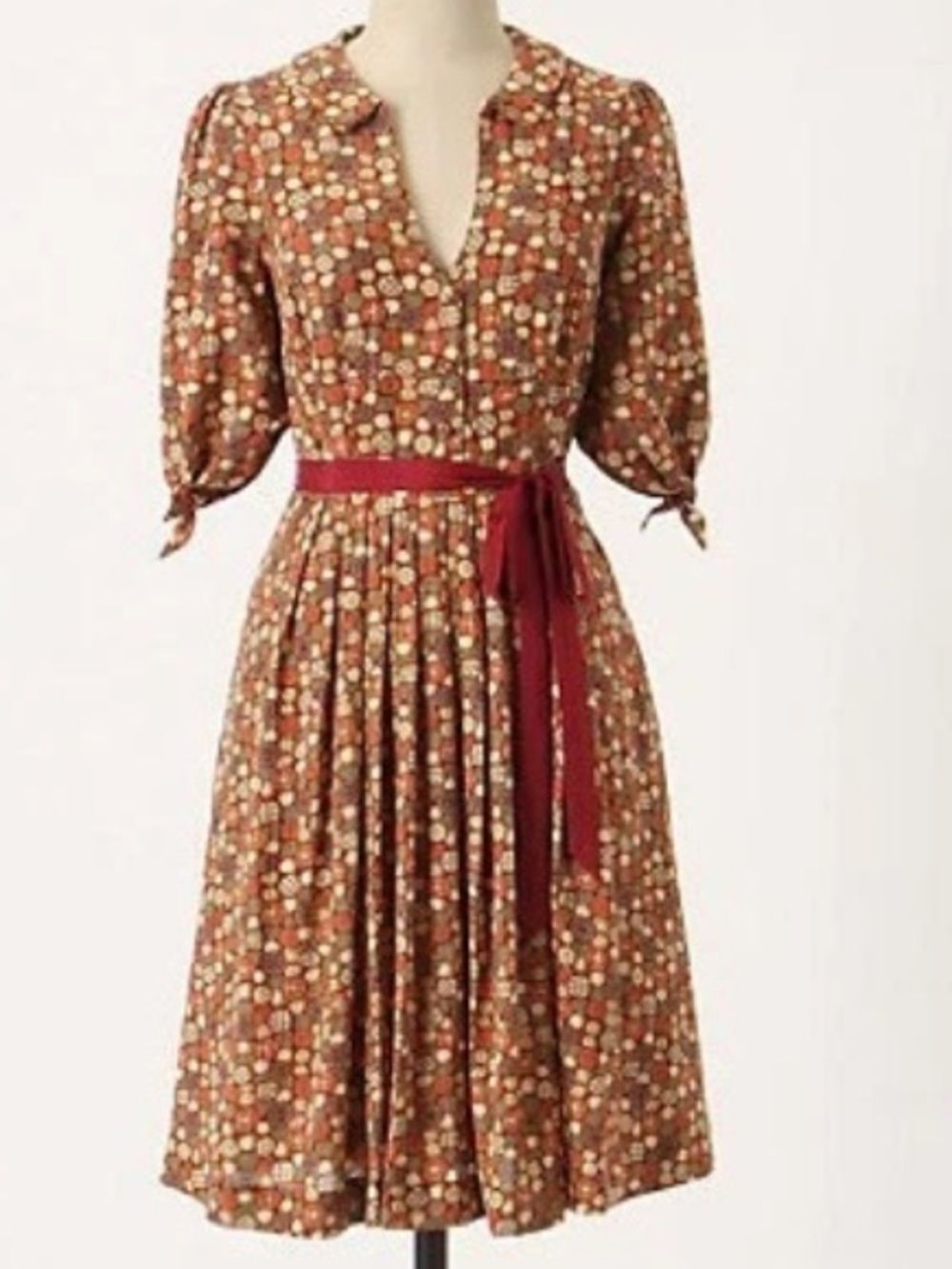Edme & Esyllte Sugar Coated Shirtdress Red Ochre Geometric Anthropologie O